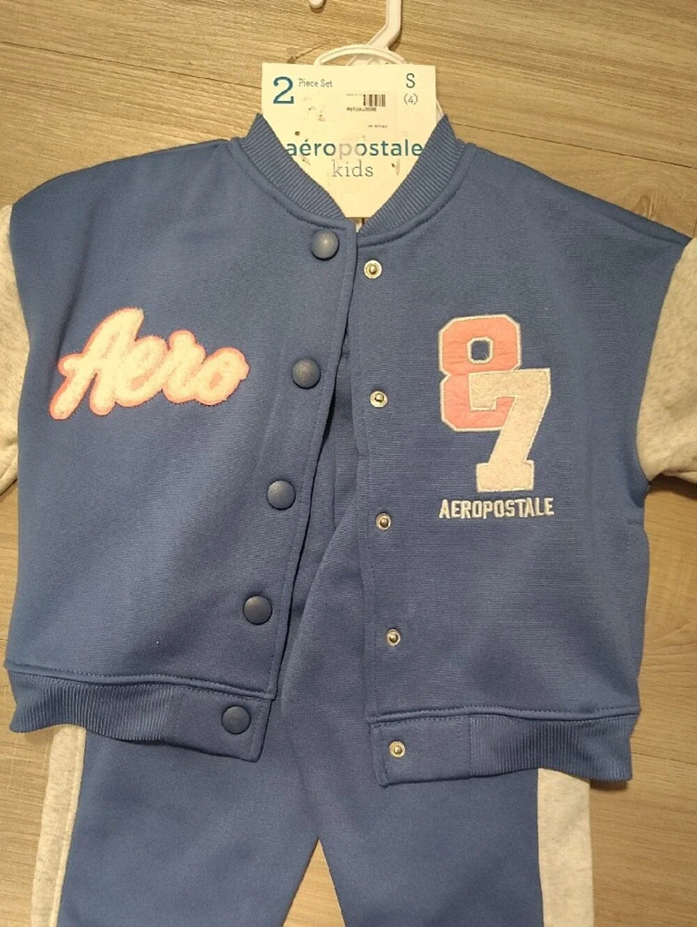 Aeropostale Kids Navy Blue and Light Gray Two-Piece Matching Set